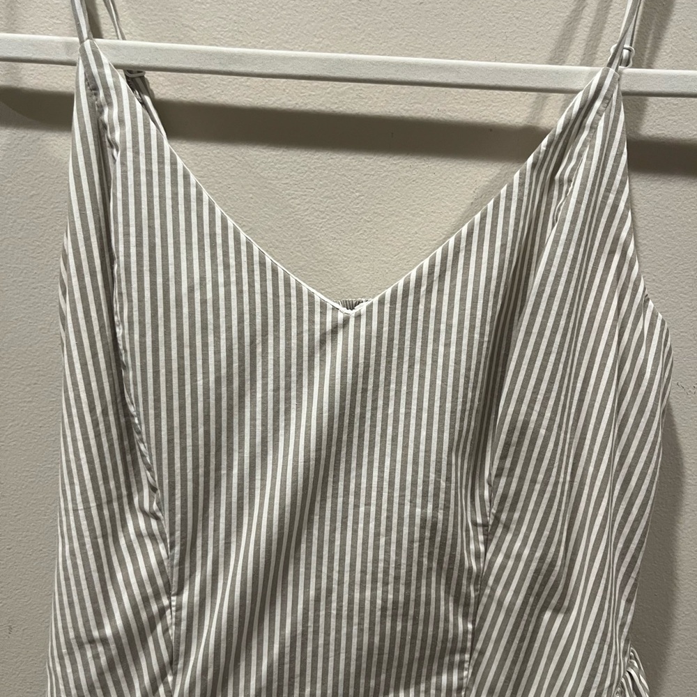Aritzia Technique Poplin Dress in Cream and Olive stripes, Size 0 - Picture 4 of 6